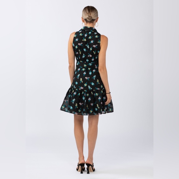 LARA RUFFLE MINI DRESS BOUQUET Sz L - Picture 3 of 9